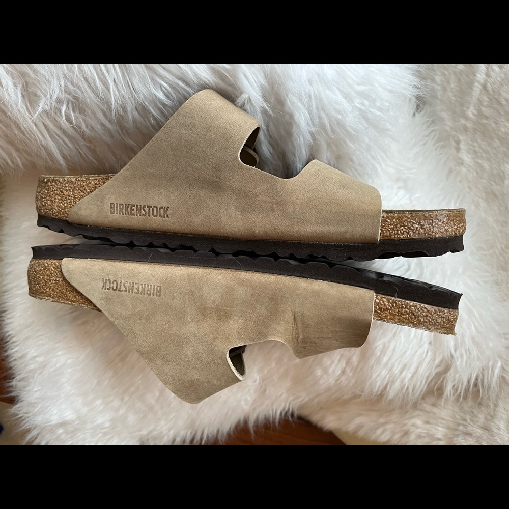 Birkenstock Arizona Oiled Leather Tobacco Brown Size 42 Regular Fit